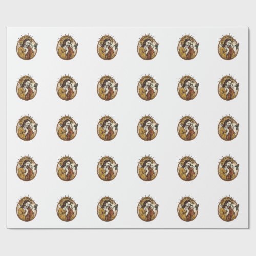 Jesus Earbud Cord Caught Doorknob Ripped Out Gym H Wrapping Paper