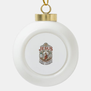 Jesus Early Church Symbol Aesthetic Jesus Early Ch Ceramic Ball Christmas Ornament