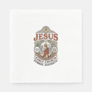 Jesus Early Church Symbol Aesthetic Jesus Early Ch Napkins