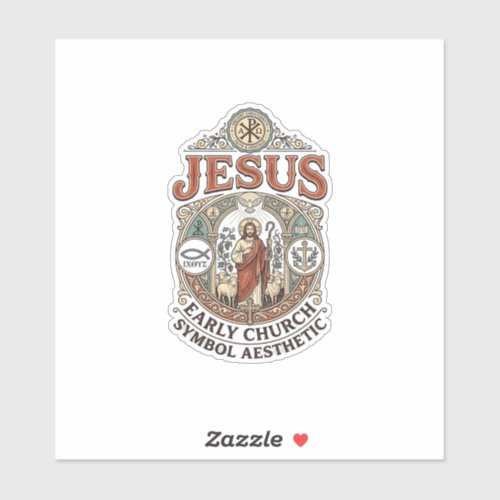 Jesus Early Church Symbol Aesthetic Jesus Early Ch Sticker