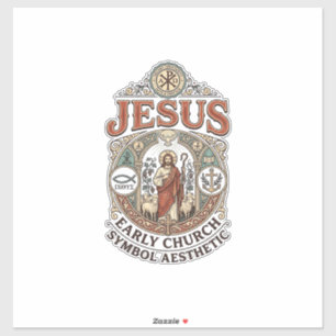 Jesus Early Church Symbol Aesthetic Jesus Early Ch Sticker