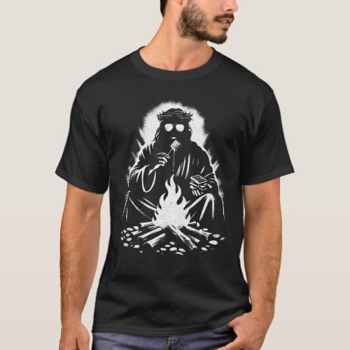 Jesus Eating Smores _ Funny Christian Religious T_Shirt