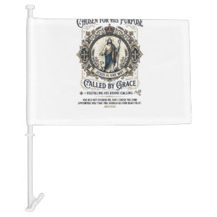 Jesus Electrician Shirt Faith Based Design_1 Car Flag