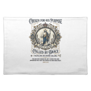 Jesus Electrician Shirt Faith Based Design_1 Cloth Placemat