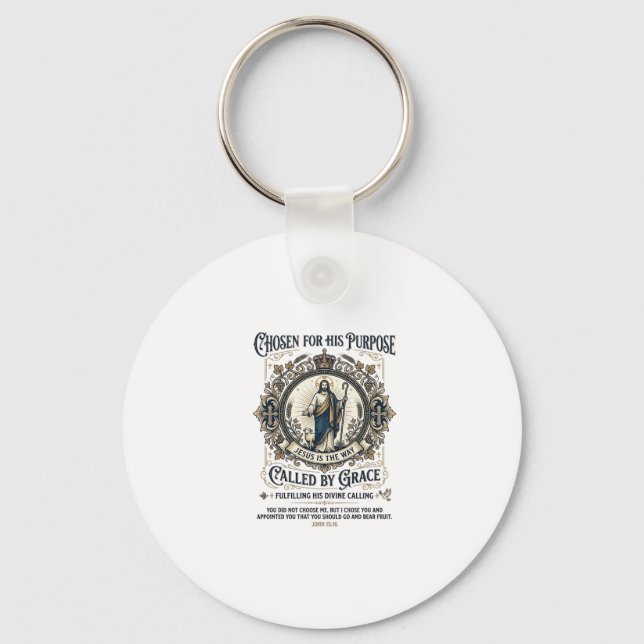Jesus Electrician Shirt Faith Based Design_1 Keychain (Front)