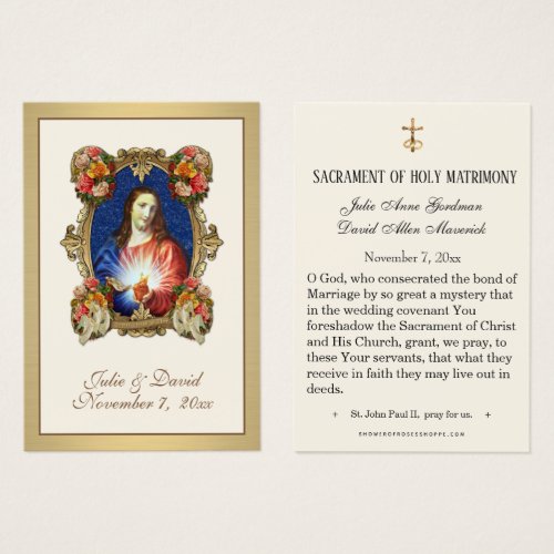 Jesus Elegant Gold Wedding Favor Card 