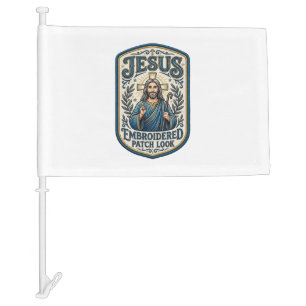 Jesus Embroidered Patch Look Jesus Embroidered Pat Car Flag