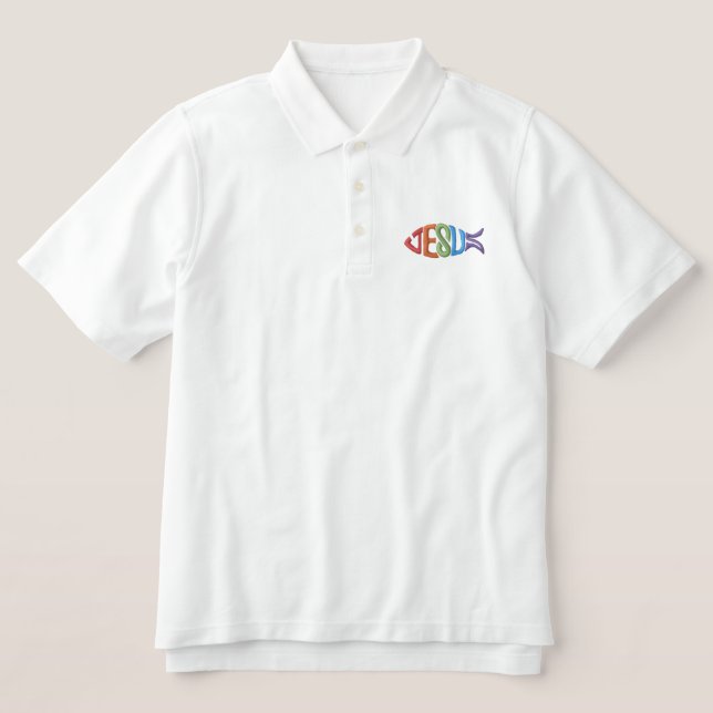 Jesus Embroidered Polo Shirt (Design Front)