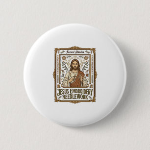 Jesus Embroidery Needlework Jesus Embroidery Needl Button