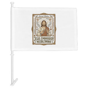 Jesus Embroidery Needlework Jesus Embroidery Needl Car Flag