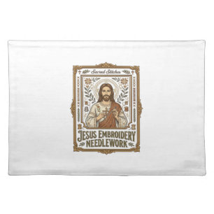 Jesus Embroidery Needlework Jesus Embroidery Needl Cloth Placemat