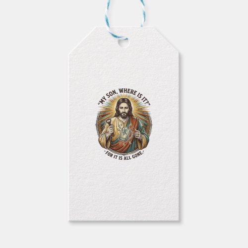 Jesus Empty Broken Beer Mug Bartender Drinking Hum Gift Tags