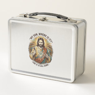 Jesus Empty Broken Beer Mug Bartender Drinking Hum Metal Lunch Box