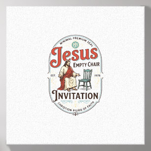 Jesus Empty Chair Invitation Jesus Empty Chair Inv Canvas Photo Tile