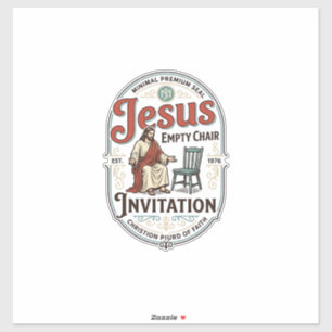 Jesus Empty Chair Invitation Jesus Empty Chair Inv Sticker