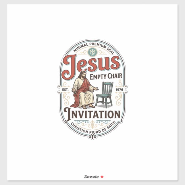 Jesus Empty Chair Invitation Jesus Empty Chair Inv Sticker (Sheet)