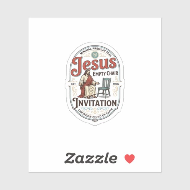 Jesus Empty Chair Invitation Jesus Empty Chair Inv Sticker (Sheet)