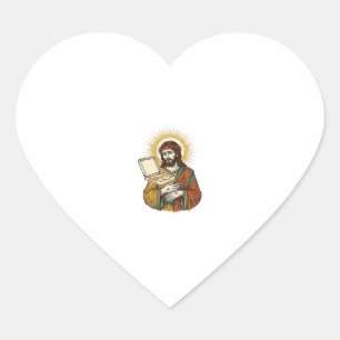 Jesus Empty Pizza Box Fridge Betrayal Food Humor_1 Heart Sticker