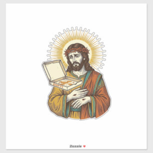 Jesus Empty Pizza Box Fridge Betrayal Food Humor_1 Sticker