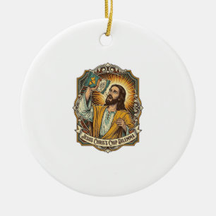 Jesus Empty Tortilla Chip Bag Drunk Munchies Party Ceramic Ornament