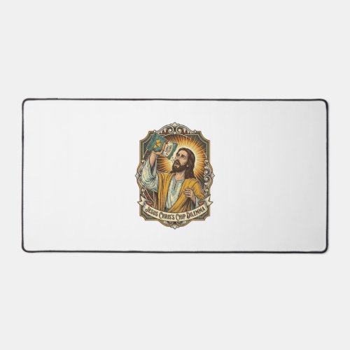 Jesus Empty Tortilla Chip Bag Drunk Munchies Party Desk Mat