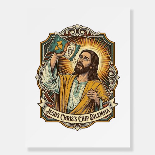 Jesus Empty Tortilla Chip Bag Drunk Munchies Party Foam Board