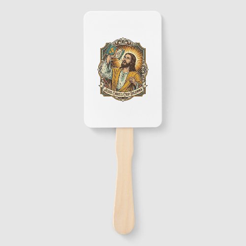 Jesus Empty Tortilla Chip Bag Drunk Munchies Party Hand Fan