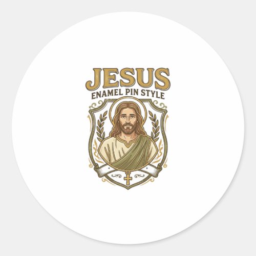Jesus Enamel Pin Style Jesus Enamel Pin Christian  Classic Round Sticker