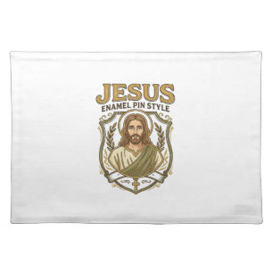 Jesus Enamel Pin Style Jesus Enamel Pin Christian Cloth Placemat