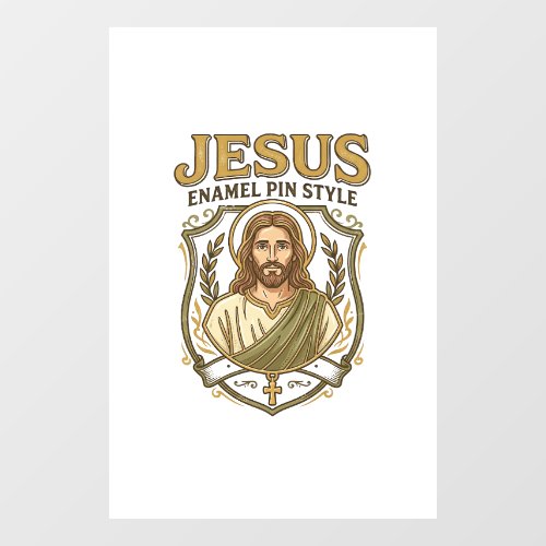 Jesus Enamel Pin Style Jesus Enamel Pin Christian  Window Cling