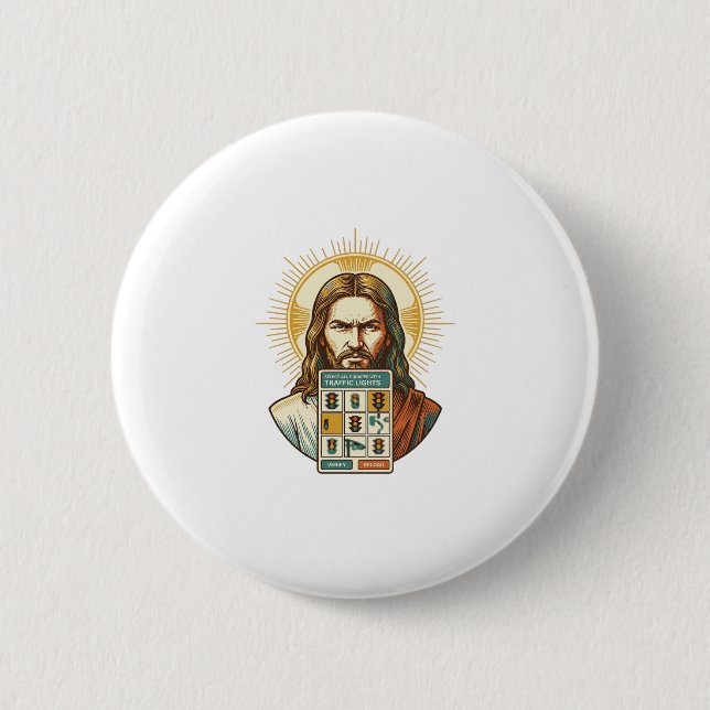 Jesus Endless Captcha Verification Traffic Lights  Button (Front)