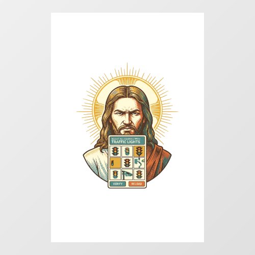 Jesus Endless Captcha Verification Traffic Lights Window Cling