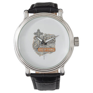 Jesus Everything Vintage Christian Typography Desi Watch