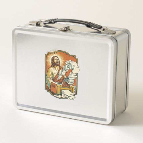 Jesus Excel Sheet Printing 50 Blank Pages Office H Metal Lunch Box
