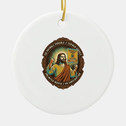 Jesus Expired Software Subscription Paywall Tech O Ceramic Ornament