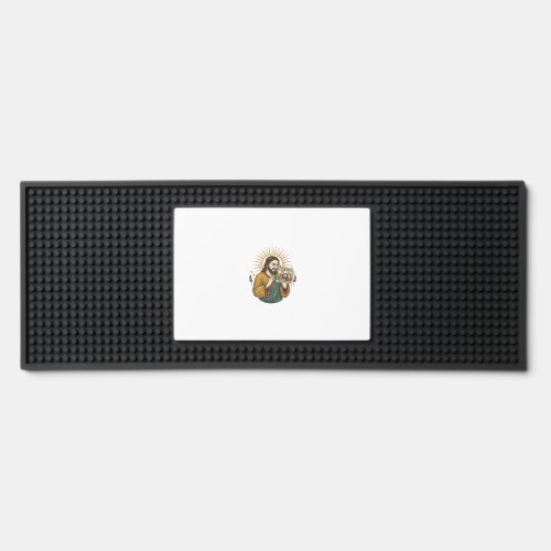 Jesus Eyes Closed Tagged Group Photo Unflattering Bar Mat