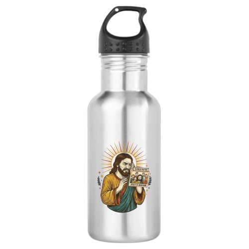 Jesus Eyes Closed Tagged Group Photo Unflattering Stainless Steel Water Bottle