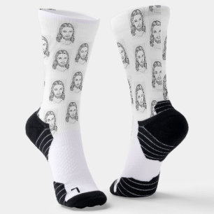 Jesus face crew socks