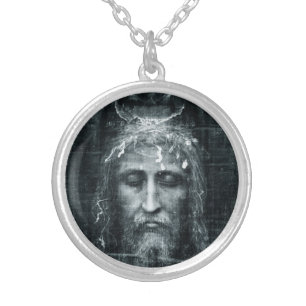 Jesus Face Silver Plated Necklace