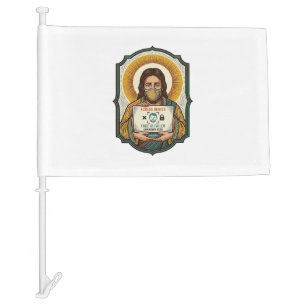 Jesus Failed Face Unlock Mask Recognition Tech Pho Car Flag