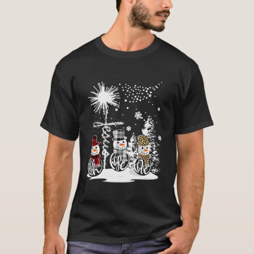Jesus Faith Hope Love Snowman Funny Xmas For Chris T_Shirt