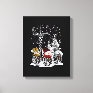 Jesus Faith Hope Love Snowman Red Plaid Xmas For C Canvas Print