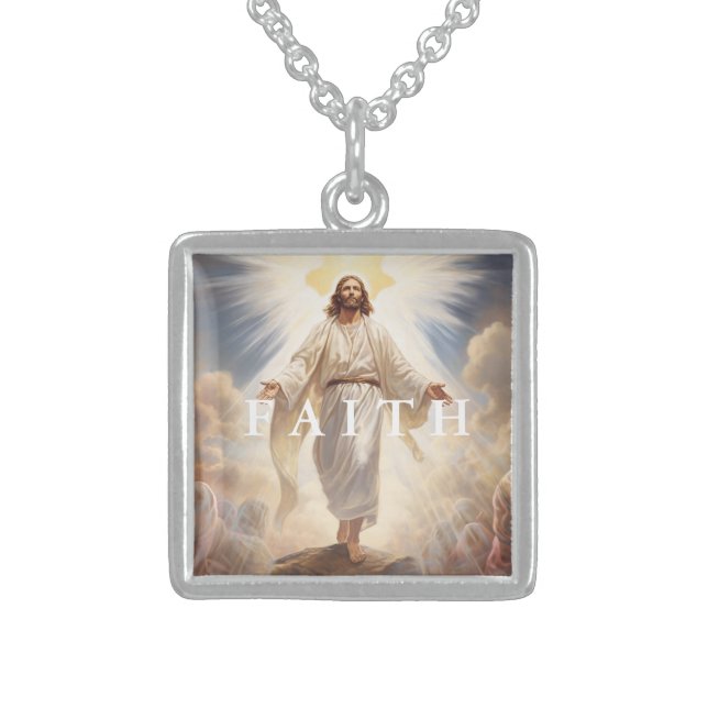 Jesus Faith Sterling Silver Necklace (Front)