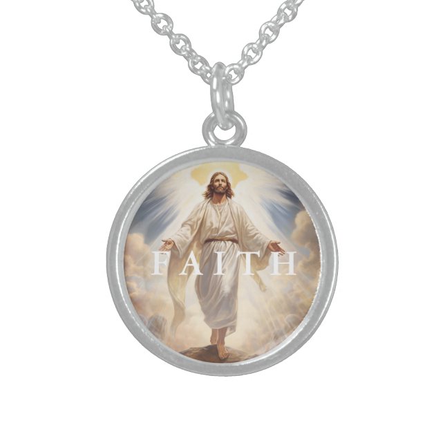 Jesus Faith Sterling Silver Necklace (Front)