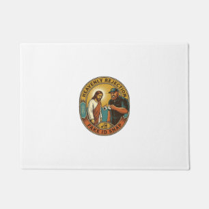 Jesus Fake ID Confiscated Angry Bouncer Club Party Doormat