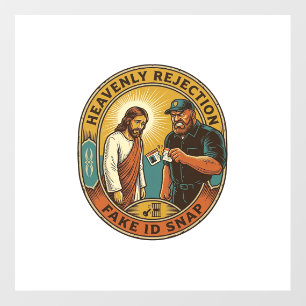 Jesus Fake ID Confiscated Angry Bouncer Club Party Floor Decals