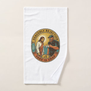 Jesus Fake ID Confiscated Angry Bouncer Club Party Hand Towel