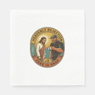 Jesus Fake ID Confiscated Angry Bouncer Club Party Napkins