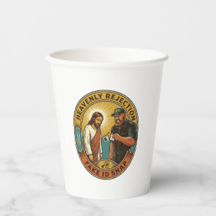 Jesus Fake ID Confiscated Angry Bouncer Club Party Paper Cups
