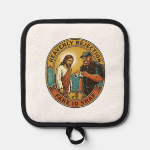 Jesus Fake ID Confiscated Angry Bouncer Club Party Pot Holder